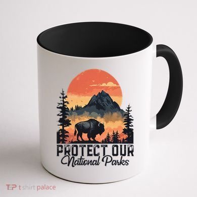 Save Our National Parks Resist Service Bison Buffalo Coffee Mug back