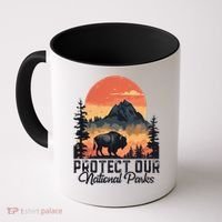 Save Our National Parks Resist Service Bison Buffalo Coffee Mug thumb 0