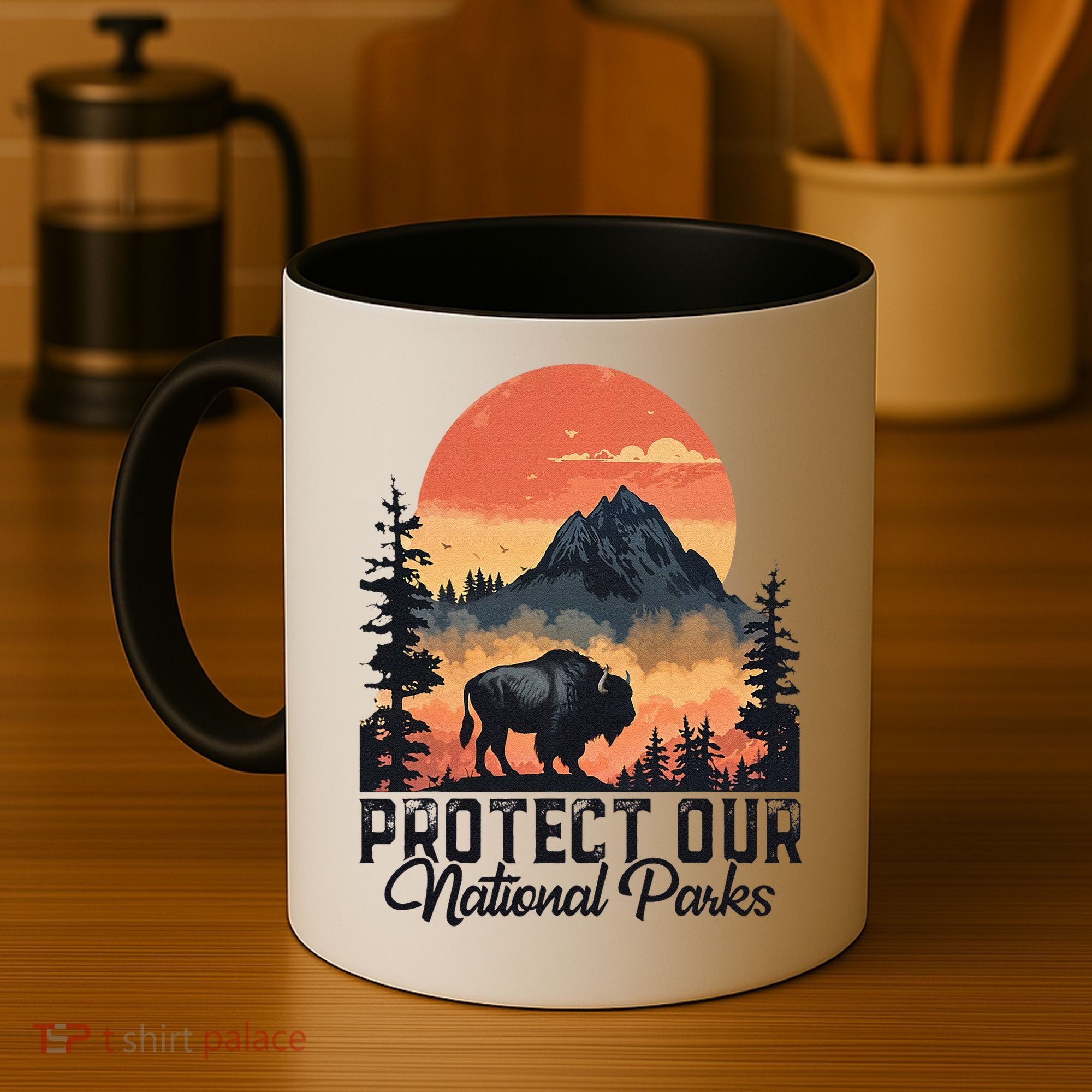 Save Our National Parks Resist Service Bison Buffalo Coffee Mug
