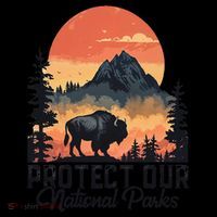 Save Our National Parks Resist Service Bison Buffalo Ornament thumb 1