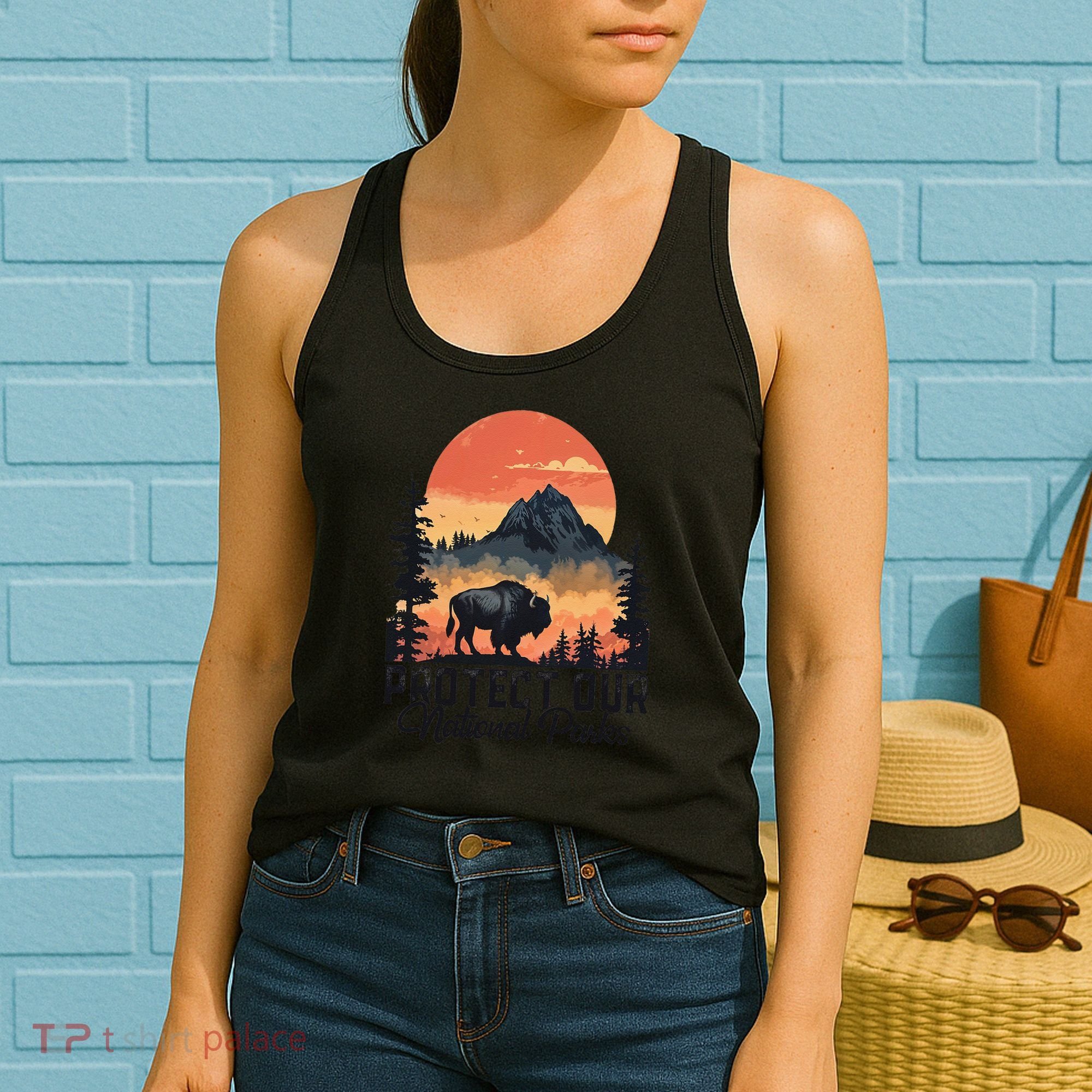 Save Our National Parks Resist Service Bison Buffalo Women's Tank Top