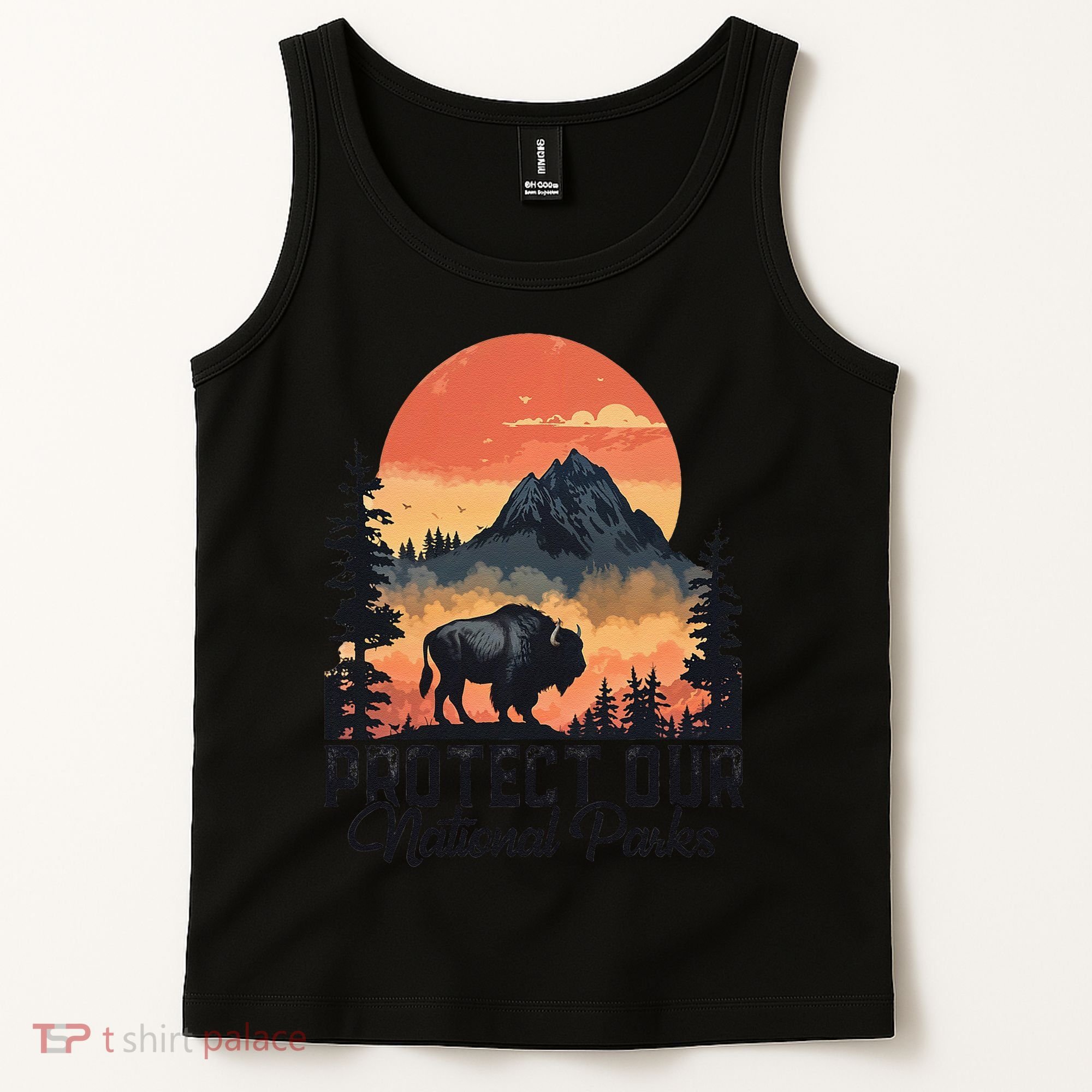 Save Our National Parks Resist Service Bison Buffalo Tank Top