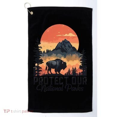 Save Our National Parks Resist Service Bison Buffalo Golf Towel