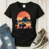 Save Our National Parks Resist Service Bison Buffalo Women's T-Shirt thumb 3