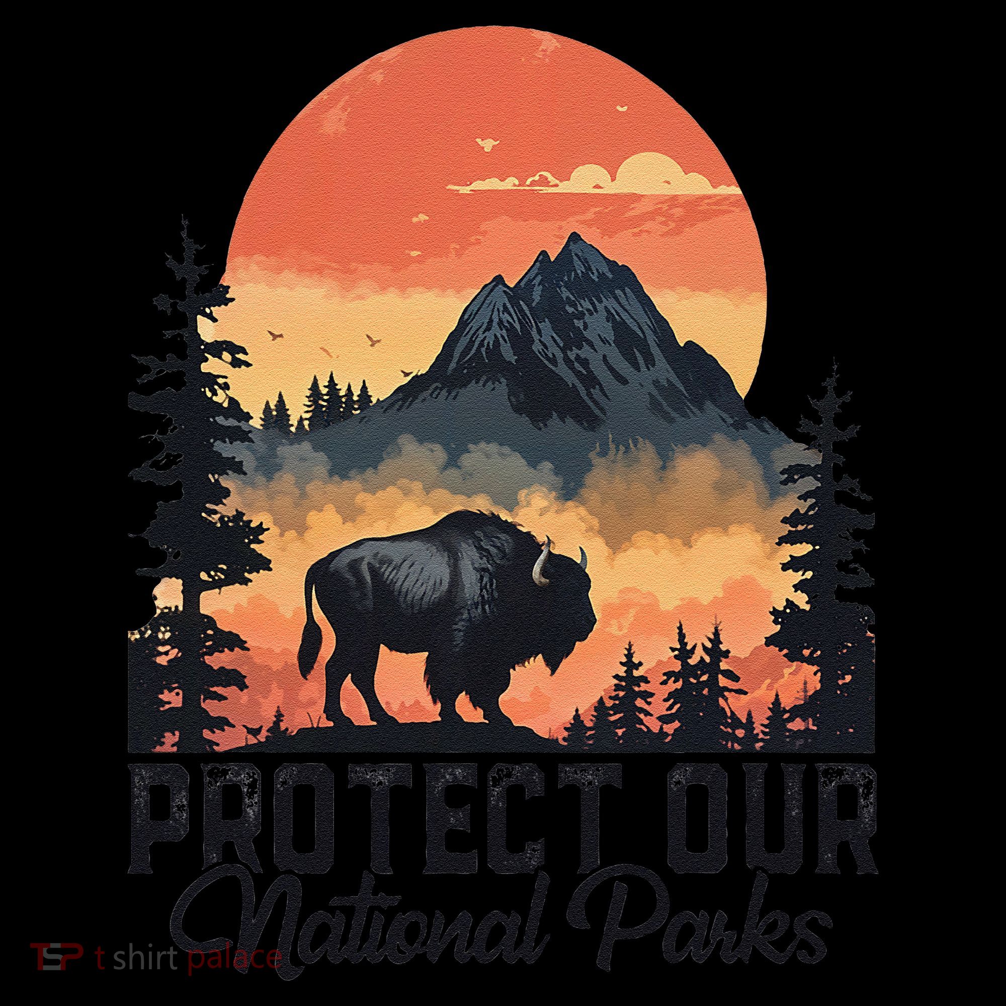Save Our National Parks Resist Service Bison Buffalo Women's T-Shirt
