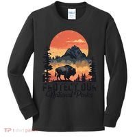 Save Our National Parks Resist Service Bison Buffalo Kids Long Sleeve Shirt thumb 0