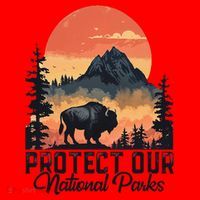 Save Our National Parks Resist Service Bison Buffalo Santa Hat thumb 1