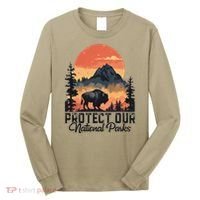 Save Our National Parks Resist Service Bison Buffalo Long Sleeve Shirt thumb 0