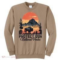 Save Our National Parks Resist Service Bison Buffalo Sweatshirt thumb 0