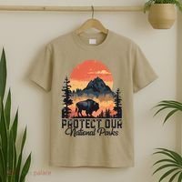 Save Our National Parks Resist Service Bison Buffalo T-Shirt thumb 2