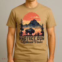 Save Our National Parks Resist Service Bison Buffalo T-Shirt thumb 3