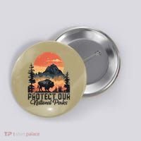 Save Our National Parks Resist Service Bison Buffalo Button thumb 0