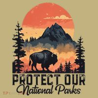 Save Our National Parks Resist Service Bison Buffalo Mousepad thumb 1