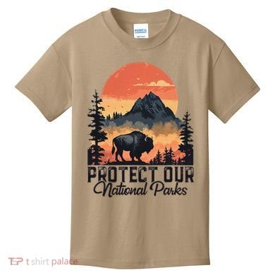 Save Our National Parks Resist Service Bison Buffalo Kids T-Shirt