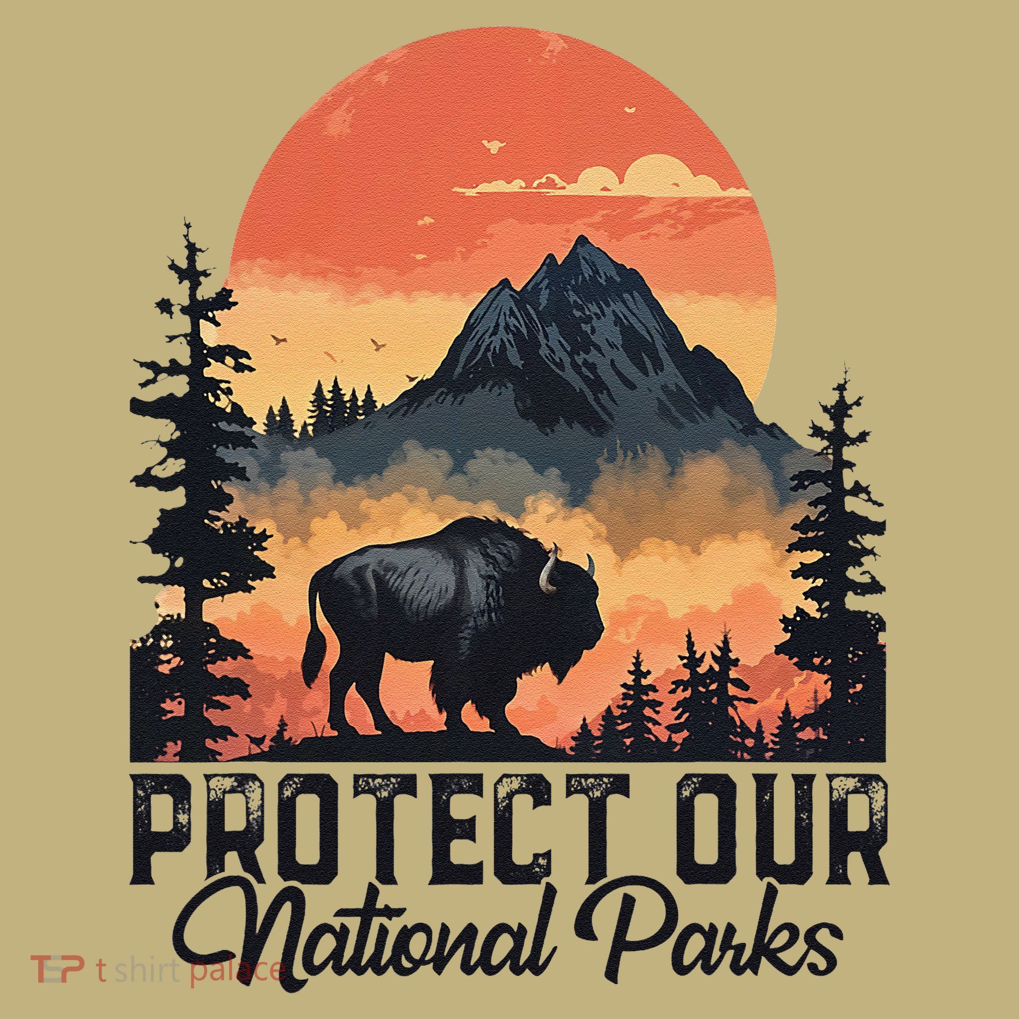 Save Our National Parks Resist Service Bison Buffalo Kids T-Shirt