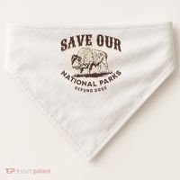 Save Our National Parks Defund DOGE Resist Bison ALT US USA-Made Doggie Bandana thumb 0