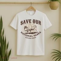 Save Our National Parks Defund DOGE Resist Bison ALT US T-Shirt thumb 2