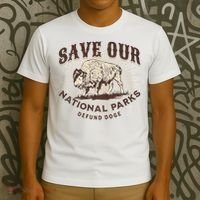 Save Our National Parks Defund DOGE Resist Bison ALT US T-Shirt thumb 3