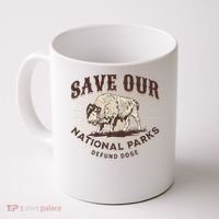 Save Our National Parks Defund DOGE Resist Bison ALT US Coffee Mug thumb 0