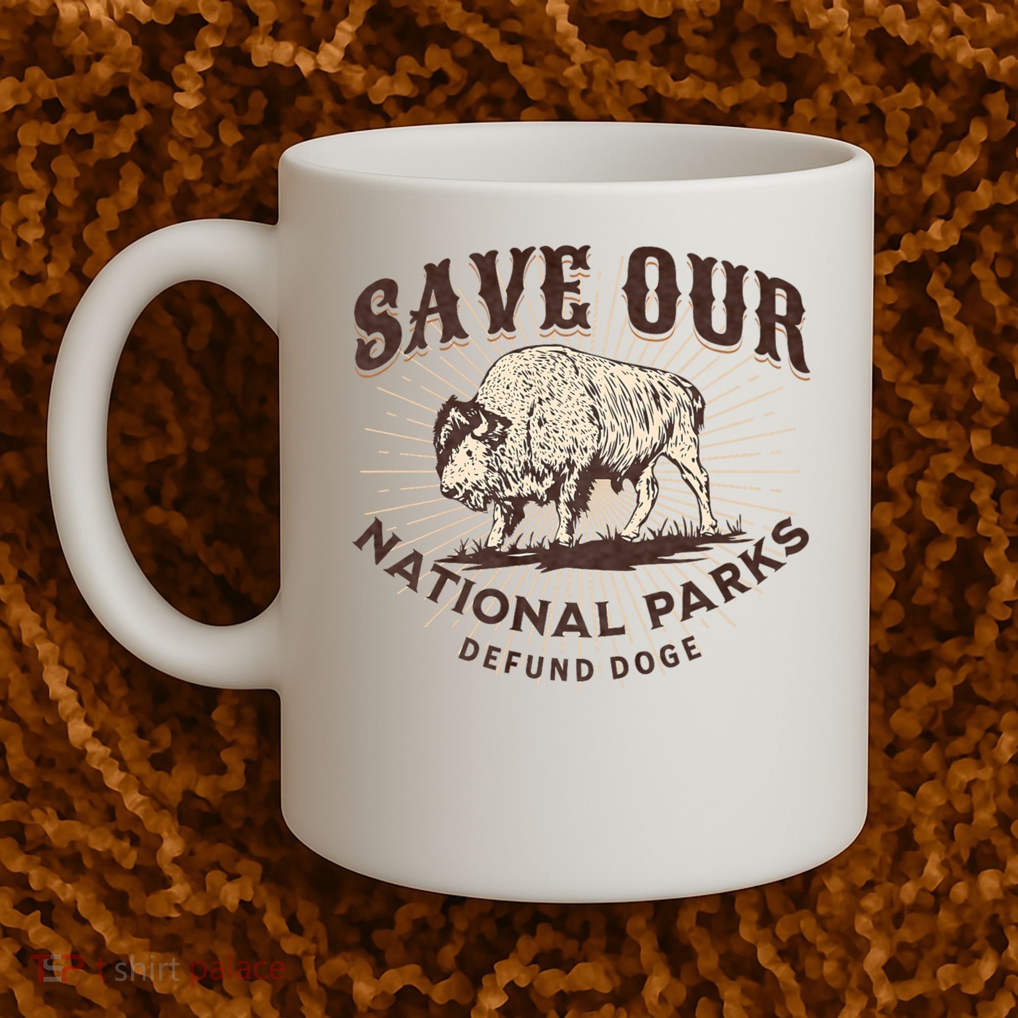 Save Our National Parks Defund DOGE Resist Bison ALT US Coffee Mug