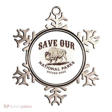 Save Our National Parks Defund DOGE Resist Bison ALT US Ornament