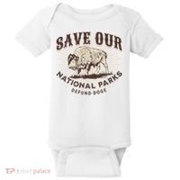 Save Our National Parks Defund DOGE Resist Bison ALT US Baby Bodysuit thumb 0