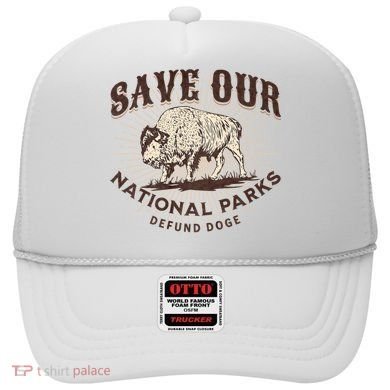 Save Our National Parks Defund DOGE Resist Bison ALT US Hat