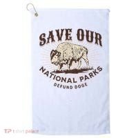 Save Our National Parks Defund DOGE Resist Bison ALT US Golf Towel thumb 0