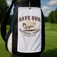 Save Our National Parks Defund DOGE Resist Bison ALT US Golf Towel thumb 2