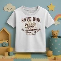 Save Our National Parks Defund DOGE Resist Bison ALT US Toddler T-Shirt thumb 3