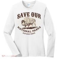 Save Our National Parks Defund DOGE Resist Bison ALT US Women's Long Sleeve Shirt thumb 0