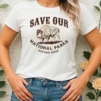 Save Our National Parks Defund DOGE Resist Bison ALT US Women's T-Shirt thumb 2