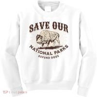 Save Our National Parks Defund DOGE Resist Bison ALT US Kids Sweatshirt thumb 0