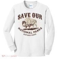 Save Our National Parks Defund DOGE Resist Bison ALT US Kids Long Sleeve Shirt thumb 0