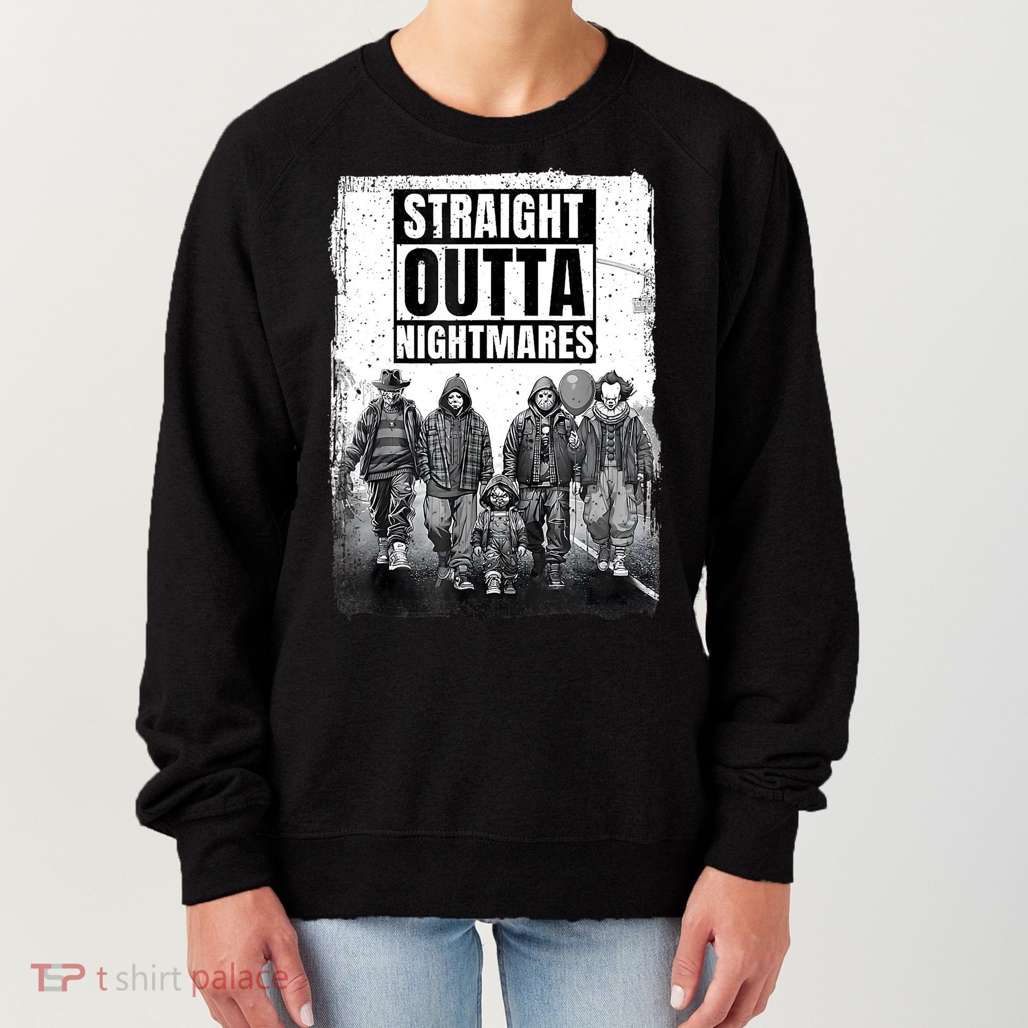 Straight Outta Nightmares Horror Halloween Scary Women's Sweatshirt