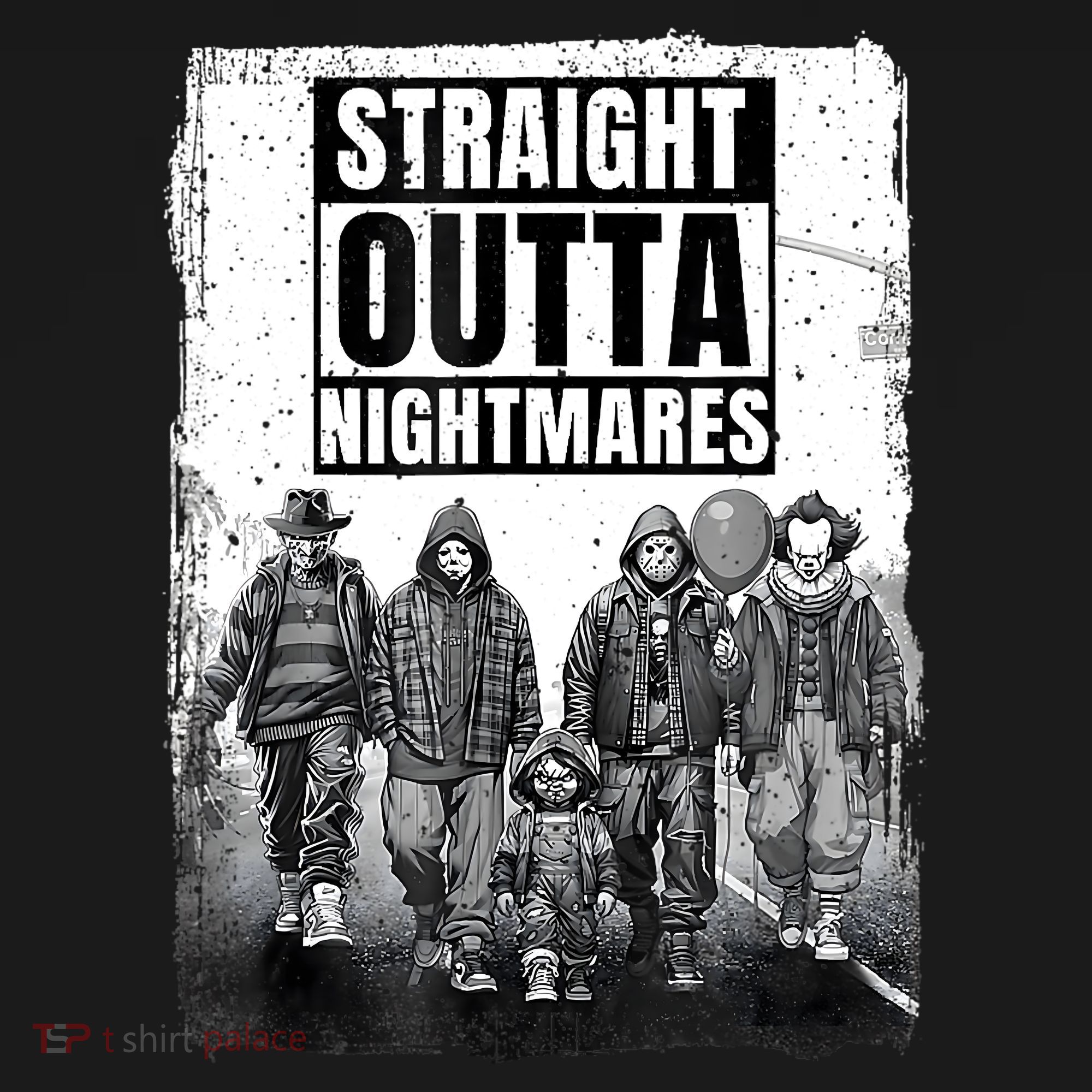 Straight Outta Nightmares Horror Halloween Scary USA-Made Doggie Bandana