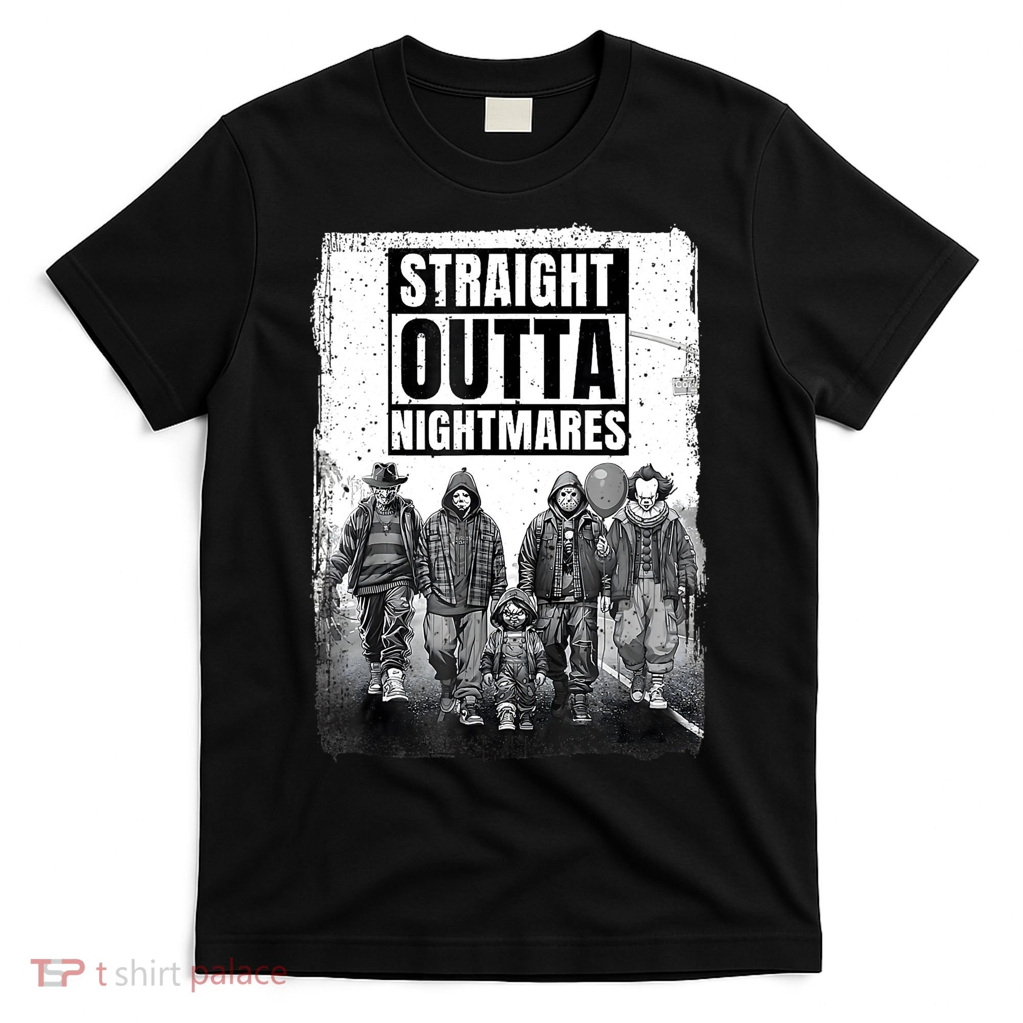 Straight Outta Nightmares Horror Halloween Scary T-Shirt