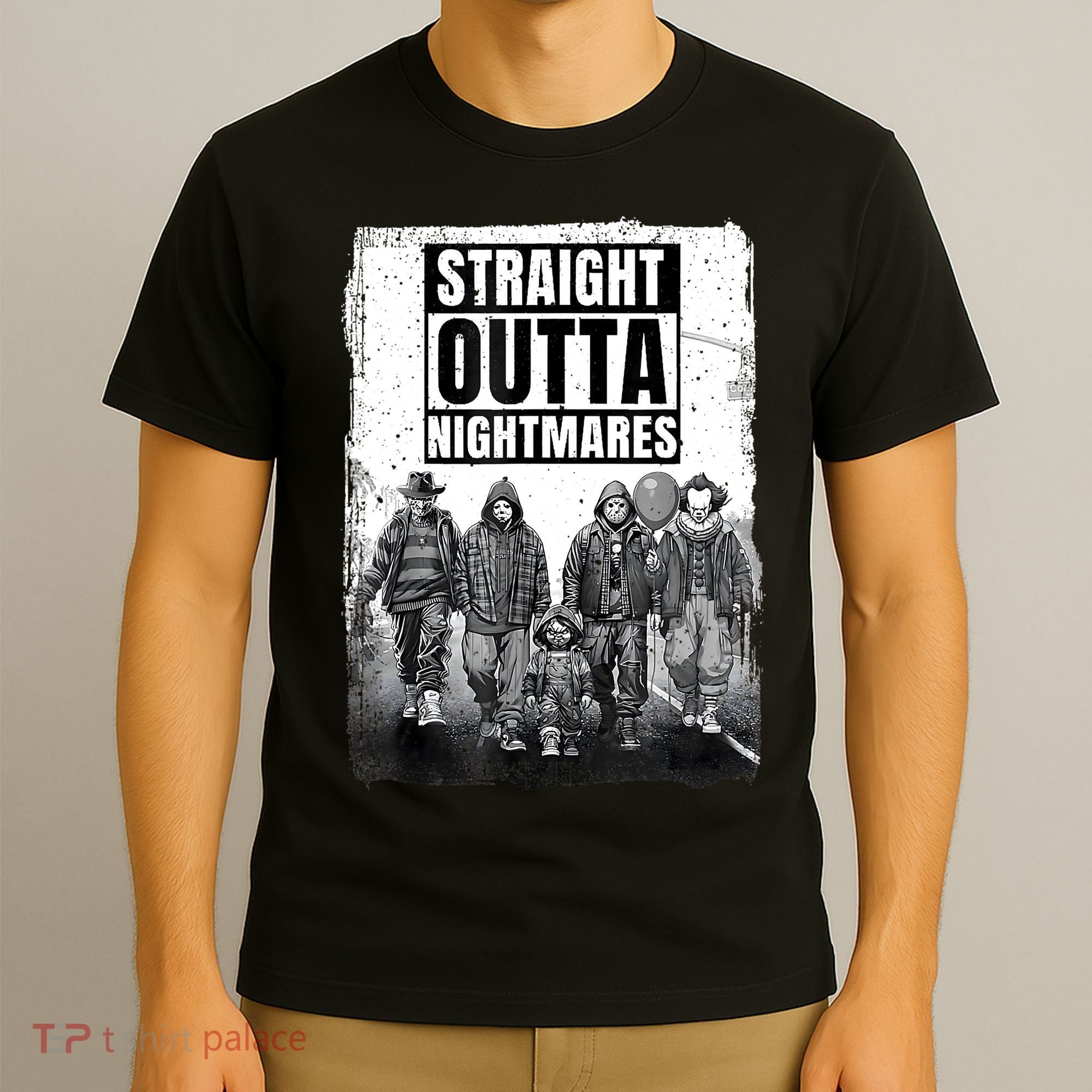 Straight Outta Nightmares Horror Halloween Scary T-Shirt