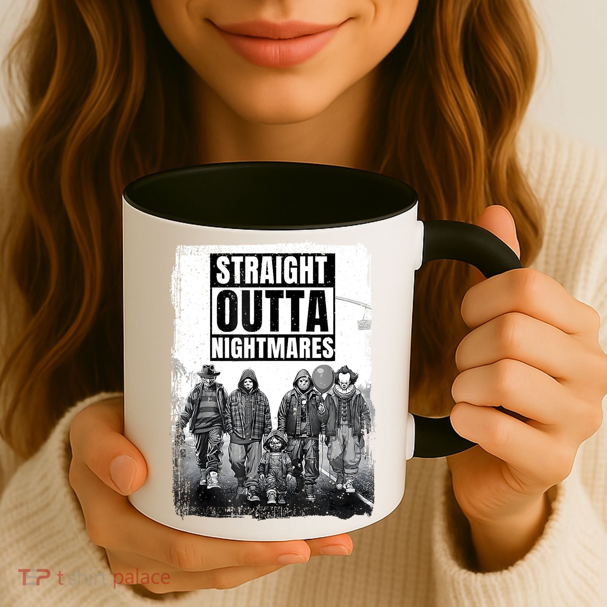 Straight Outta Nightmares Horror Halloween Scary Coffee Mug