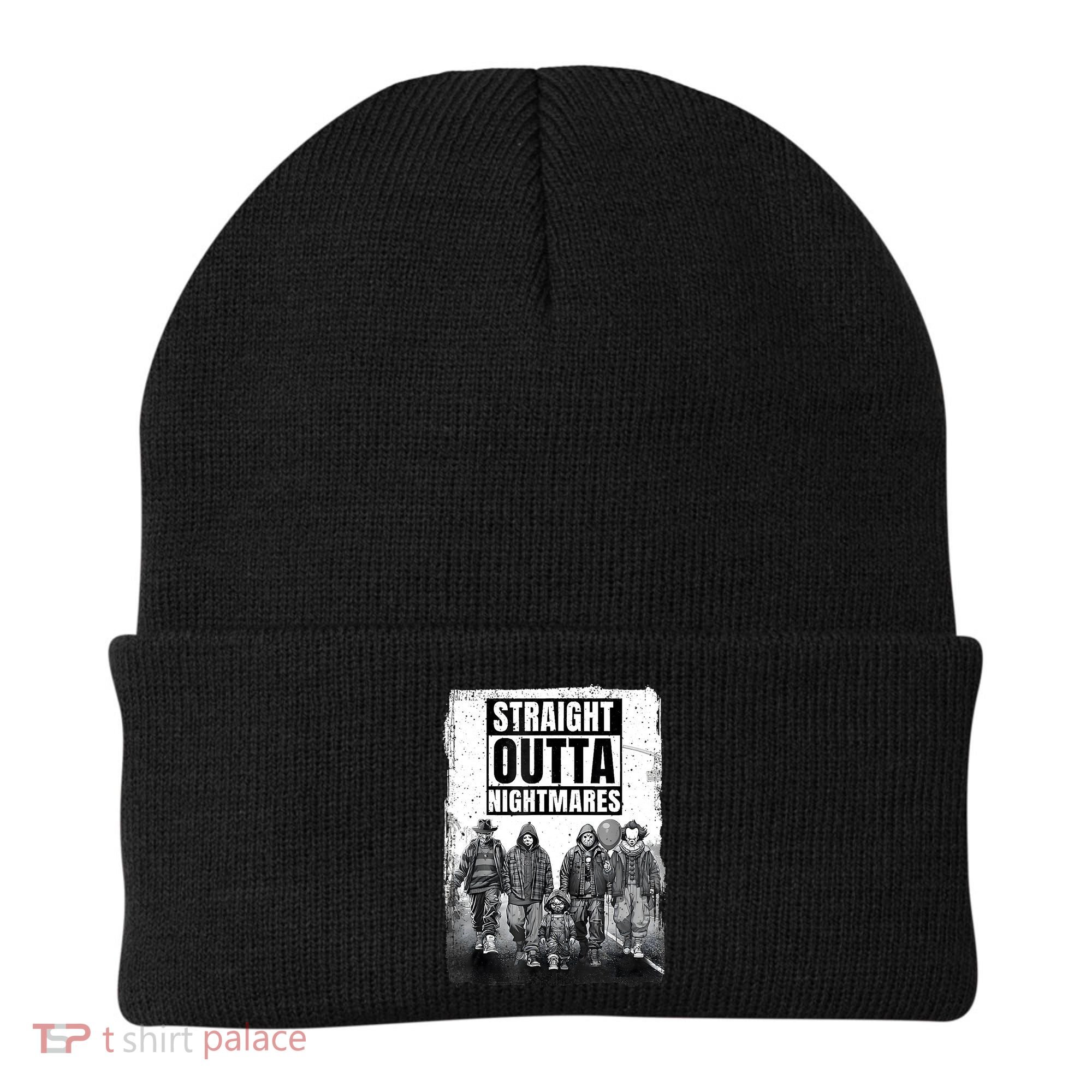 Straight Outta Nightmares Horror Halloween Scary Beanie