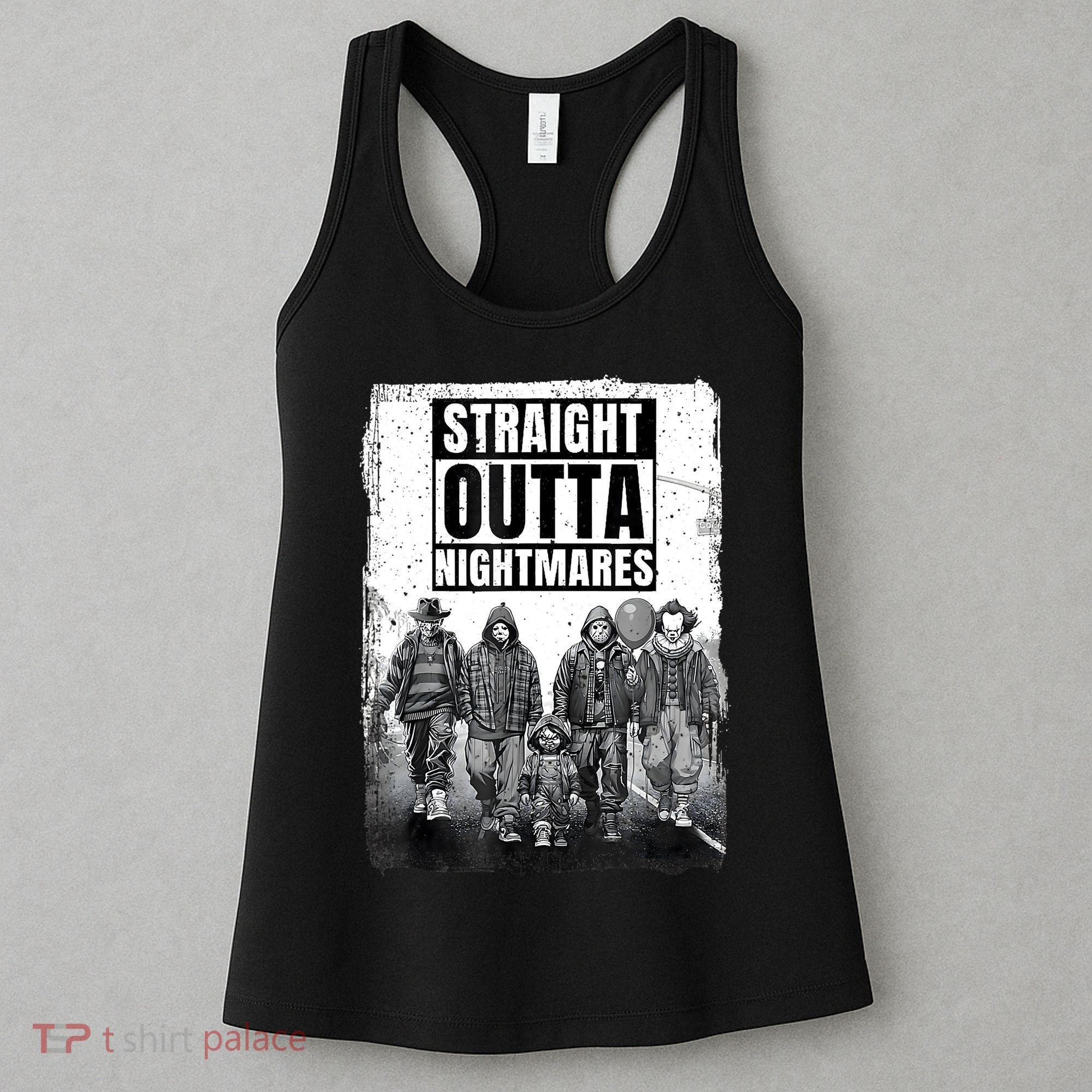 Straight Outta Nightmares Horror Halloween Scary Women's Tank Top