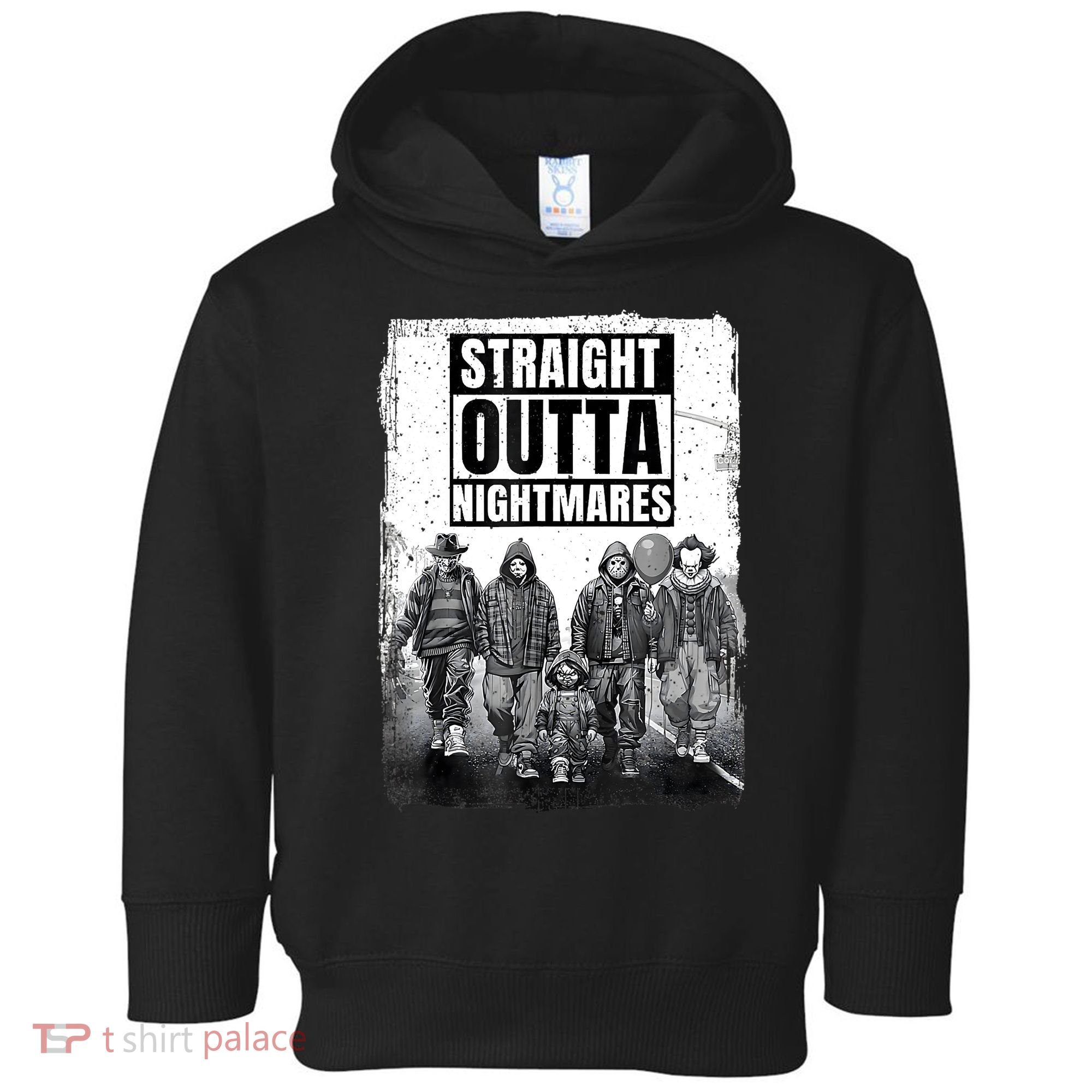Straight Outta Nightmares Horror Halloween Scary Toddler Hoodie