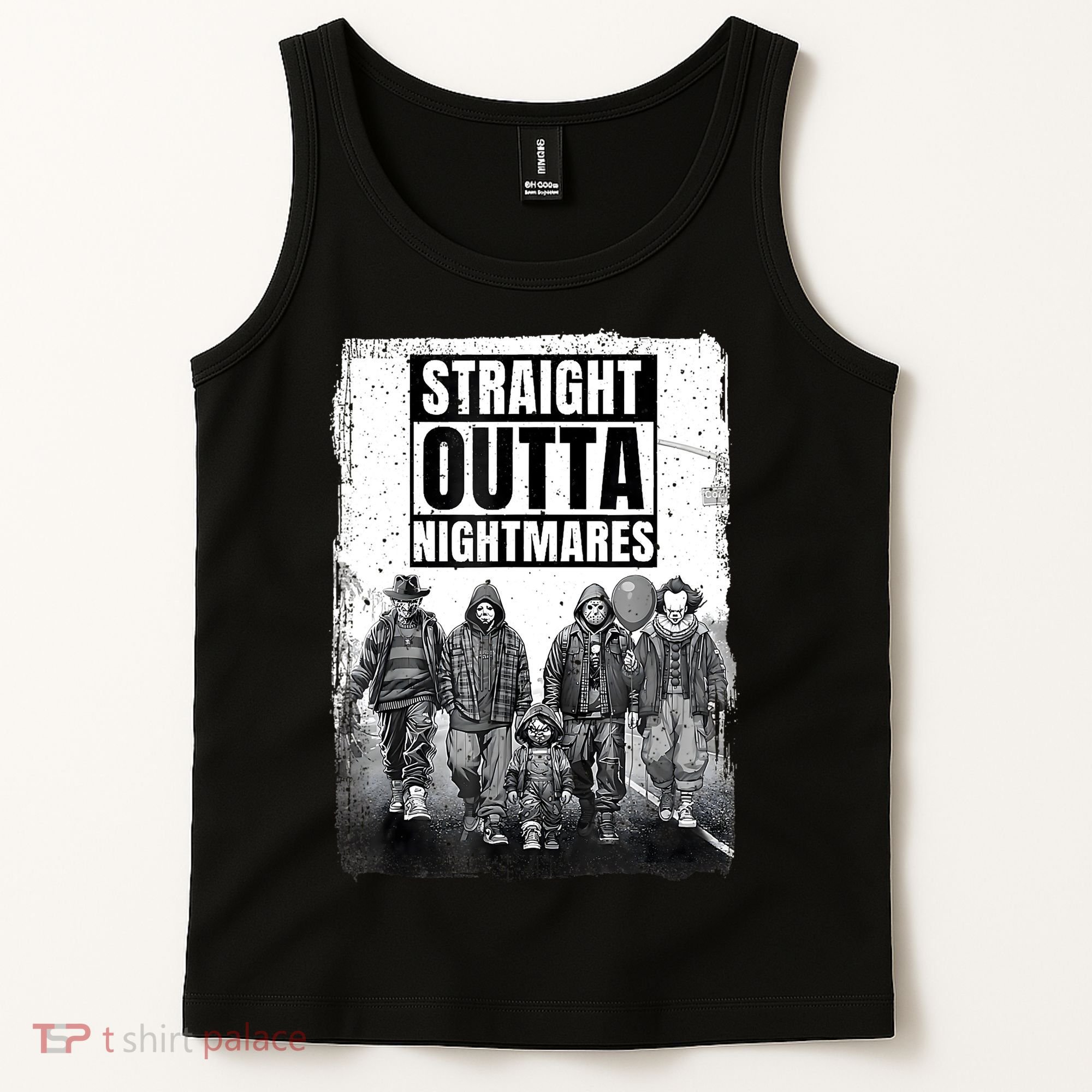 Straight Outta Nightmares Horror Halloween Scary Tank Top