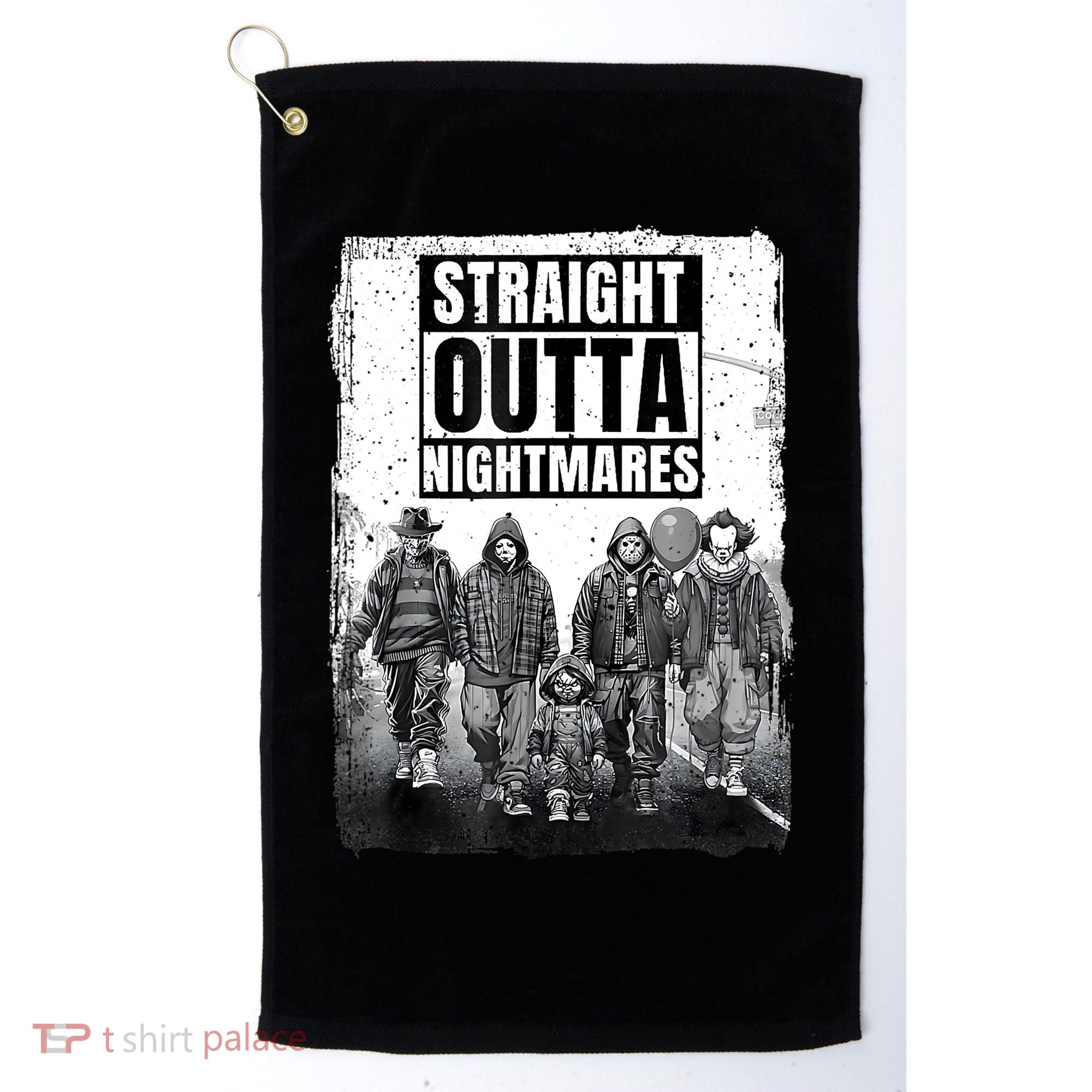 Straight Outta Nightmares Horror Halloween Scary Golf Towel