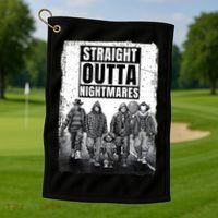 Straight Outta Nightmares Horror Halloween Scary Golf Towel thumb 1