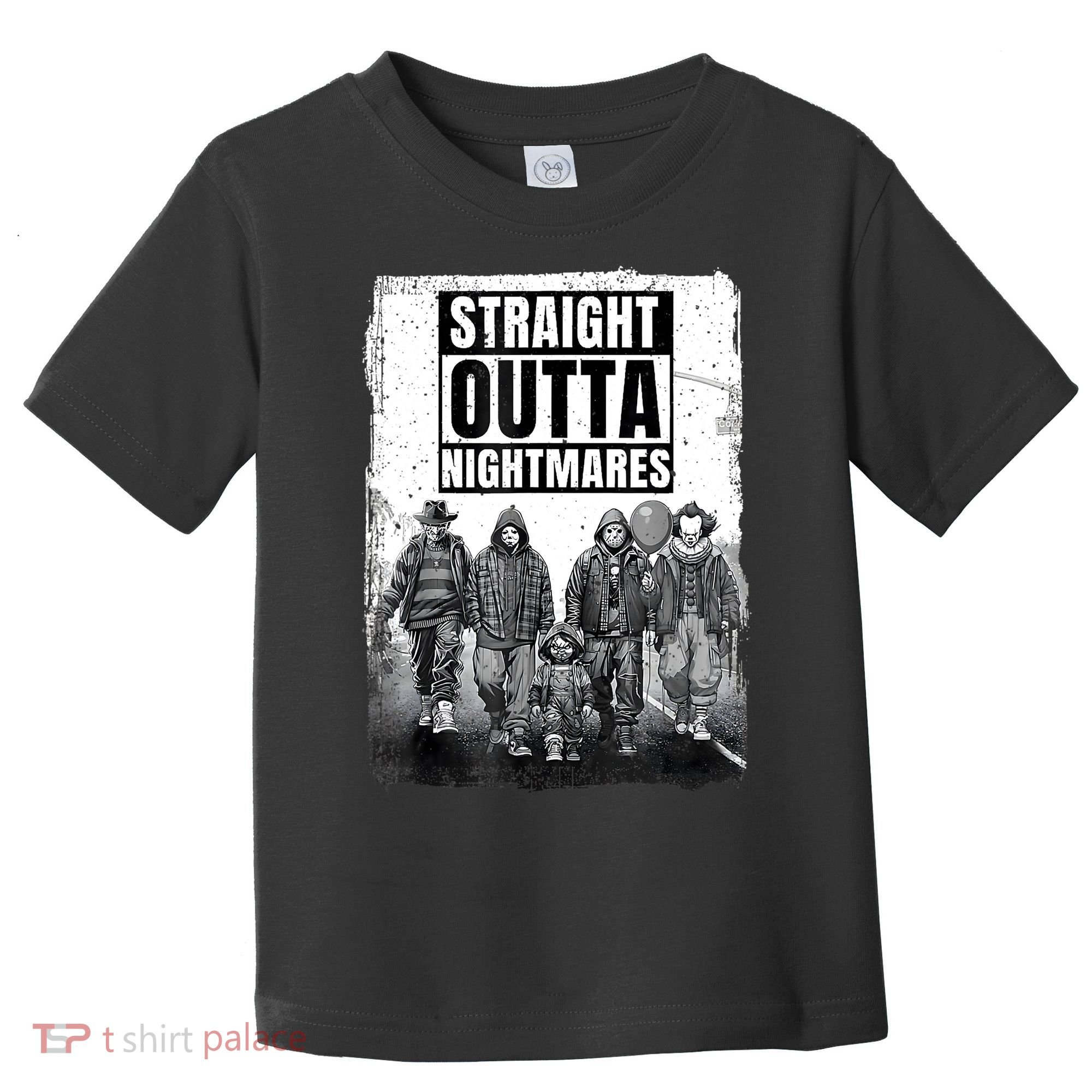 Straight Outta Nightmares Horror Halloween Scary Toddler T-Shirt