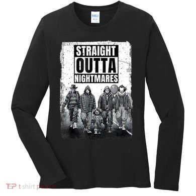 Straight Outta Nightmares Horror Halloween Scary Women's Long Sleeve Shirt