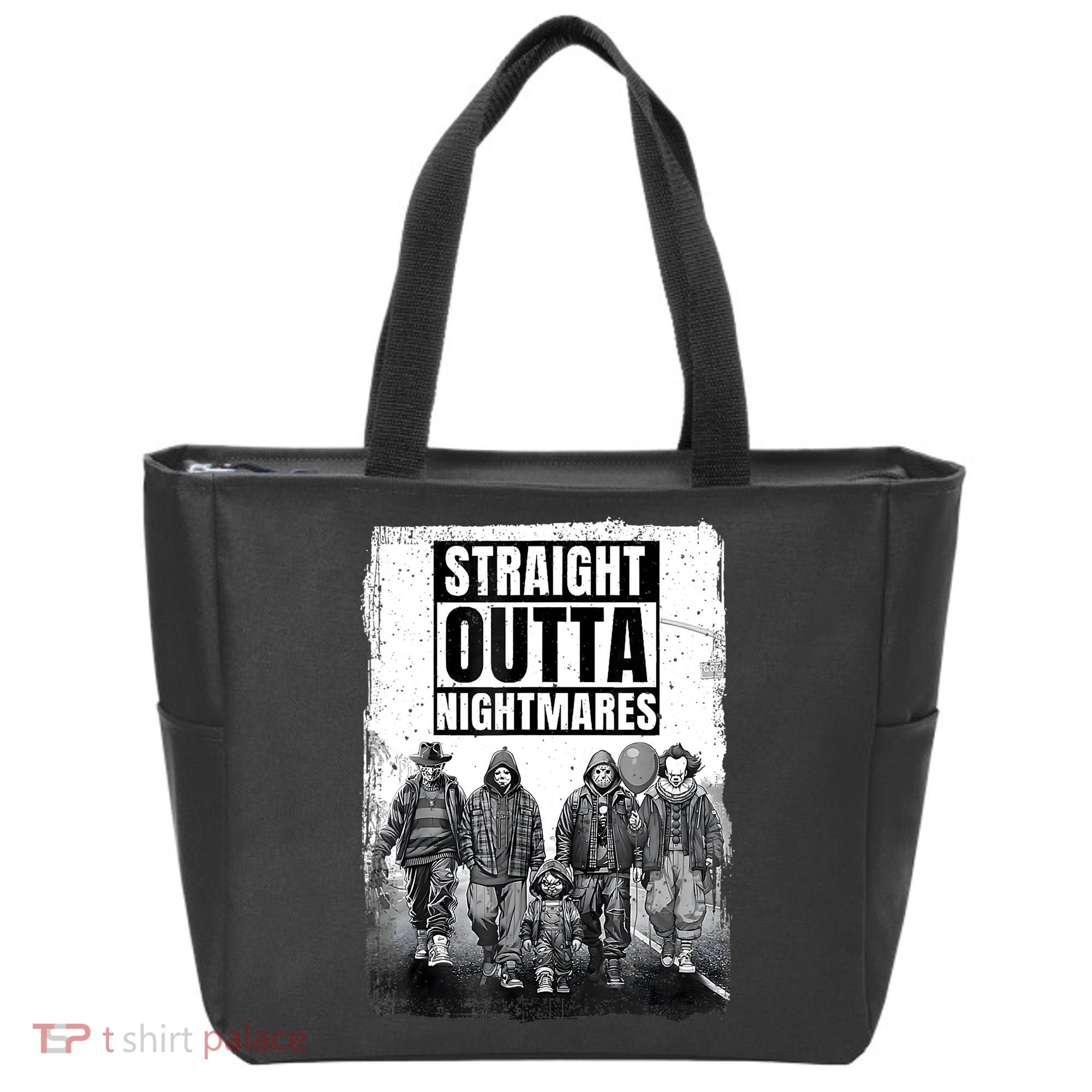 Straight Outta Nightmares Horror Halloween Scary Tote Bag
