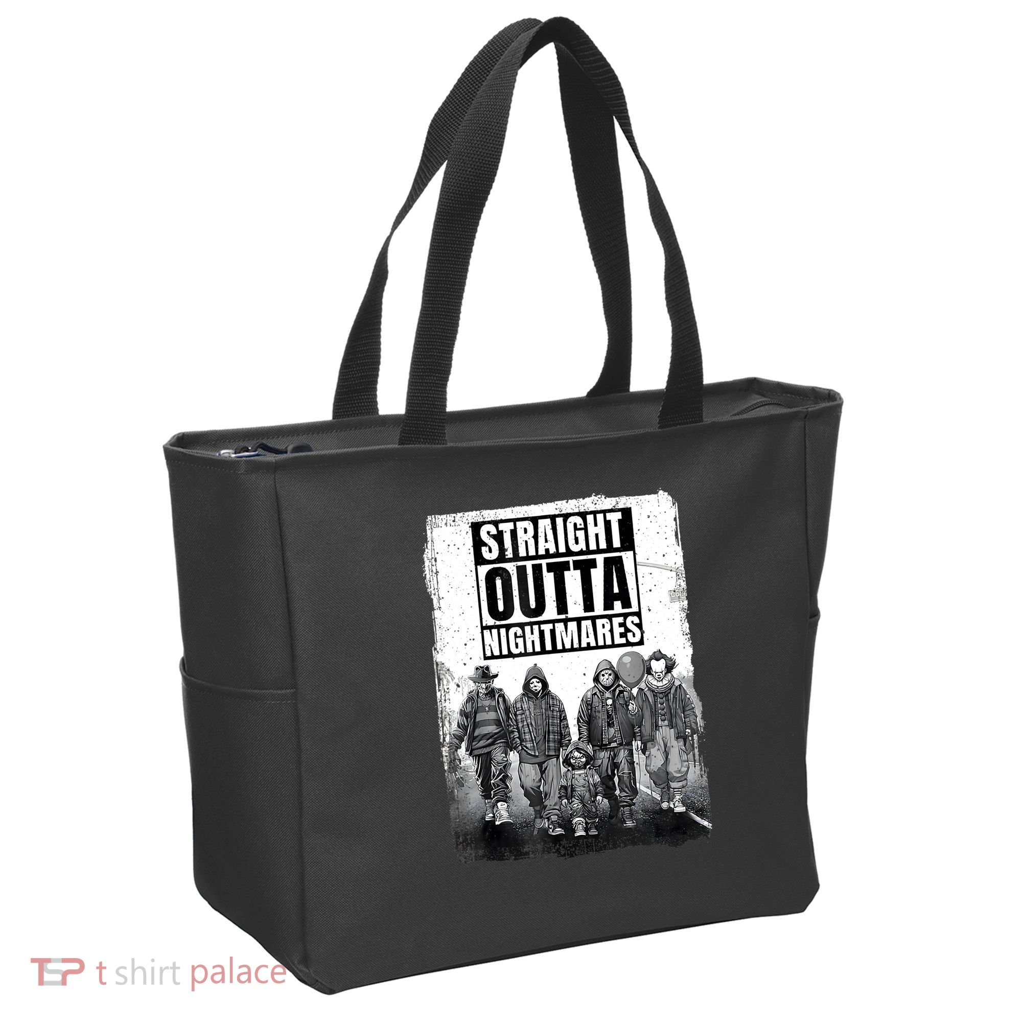 Straight Outta Nightmares Horror Halloween Scary Tote Bag