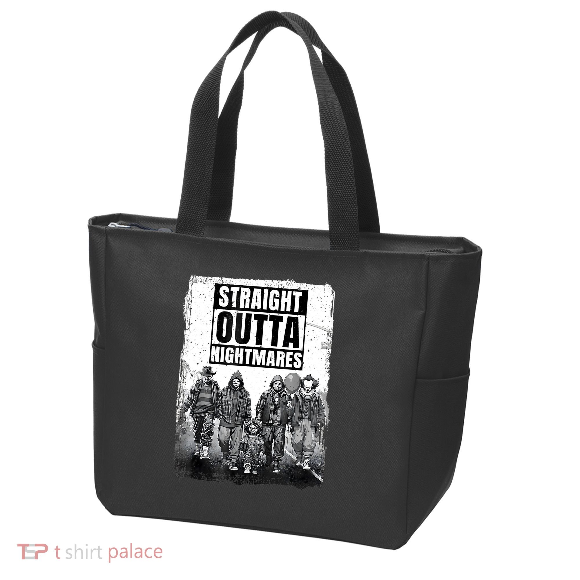 Straight Outta Nightmares Horror Halloween Scary Tote Bag